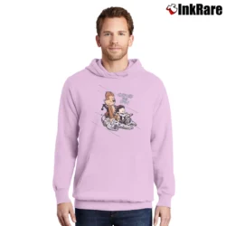 Men’s Star Wars Chewie Han Calvin Hobbes Falcon Pullover Hoodie in light pink | Cozy, Durable, Modern Fit