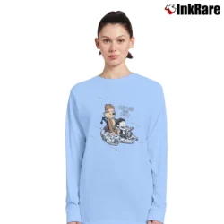Women’s Star Wars Chewie Han Calvin Hobbes Falcon Long-Sleeve Top in light blue | Sleek, Versatile, All-Season