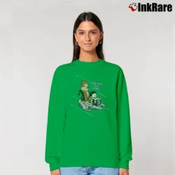 Women’s Star Wars Chewie Han Calvin Hobbes Falcon Relaxed Sweatshirt in irish green | Soft, Laid-Back Vibe