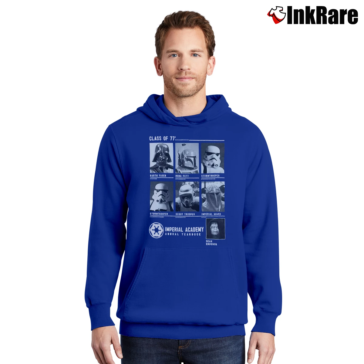 Men’s Star Wars Class Of 77 Imperial Academy Pullover Hoodie in royal blue | Cozy, Durable, Modern Fit