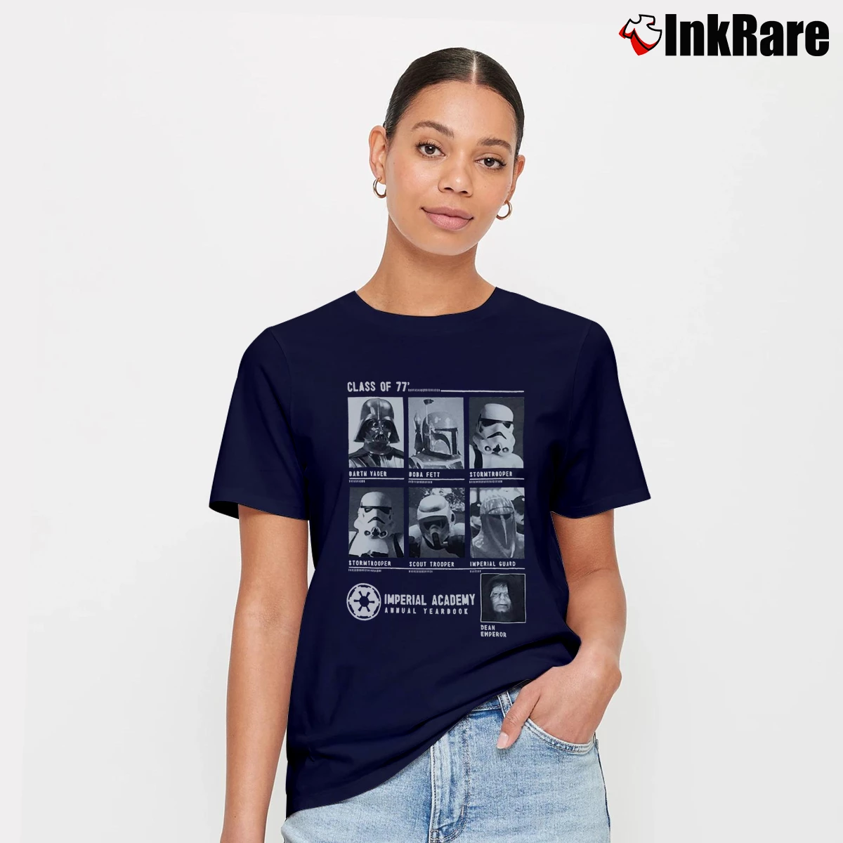 Women’s Star Wars Class Of 77 Imperial Academy Signature T-Shirt in navy | Soft, Flattering Fit