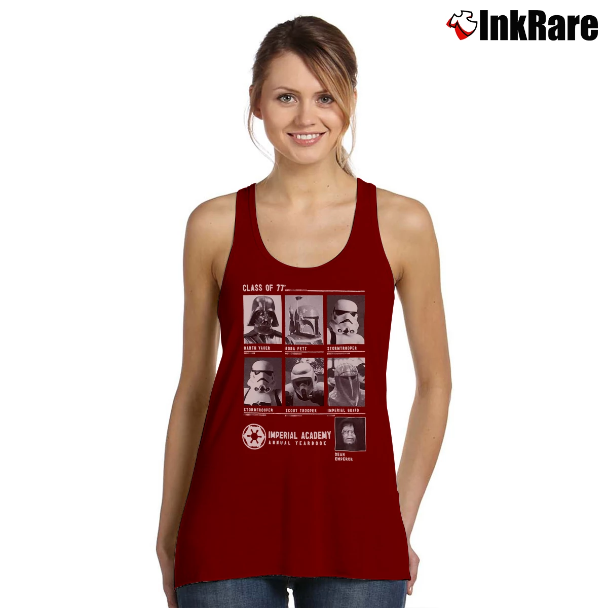 Women’s Star Wars Class Of 77 Imperial Academy Tank Top in maroon | Lightweight, Movement-Friendly