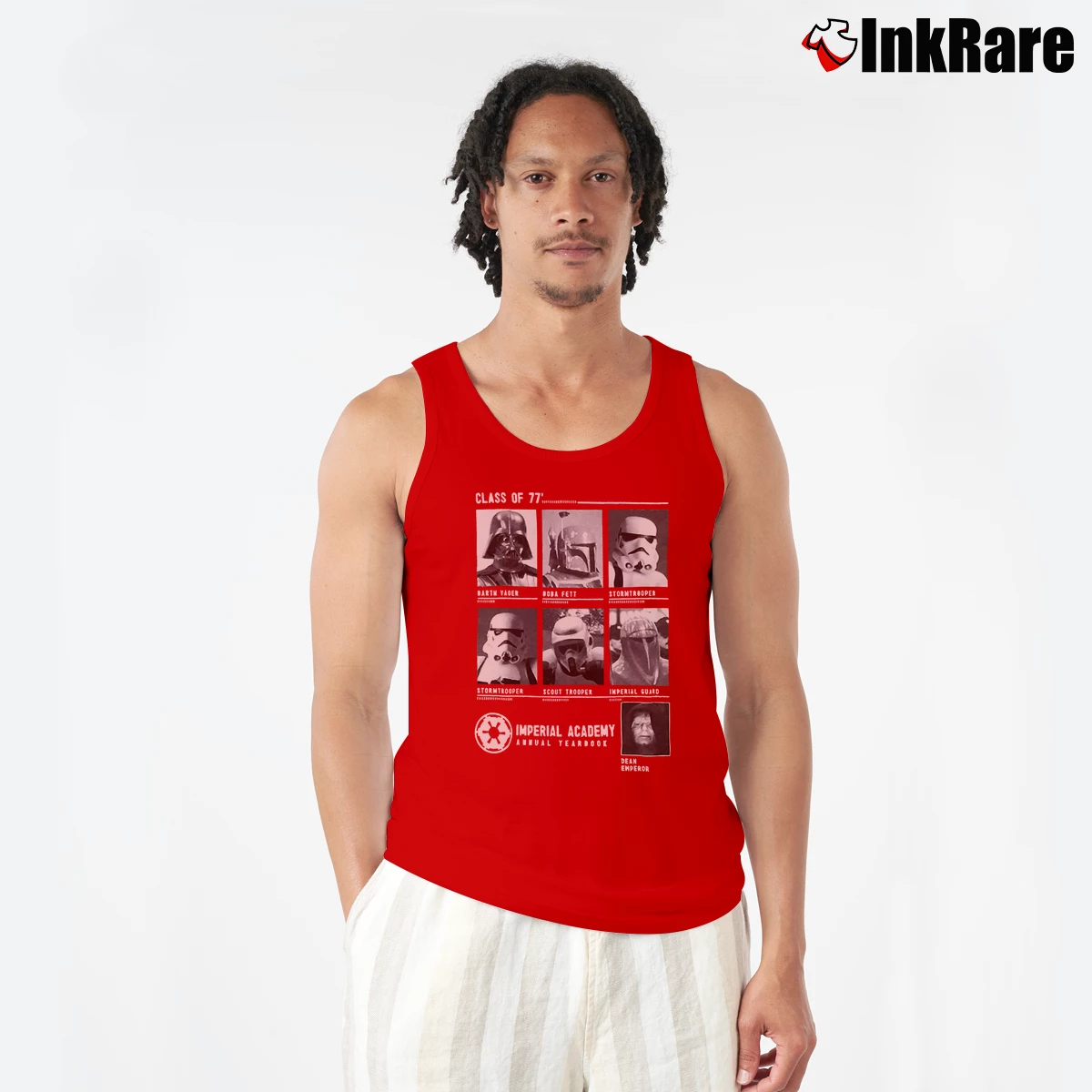 Men’s Star Wars Class Of 77 Imperial Academy Tank Top in red | Breathable, Active-Friendly Design