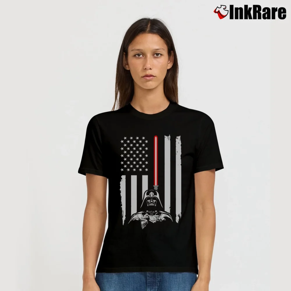 Women’s Star Wars Darth Vader American Flag Father's Day Signature T-Shirt in black | Soft, Flattering Fit