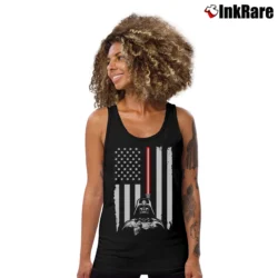 Women’s Star Wars Darth Vader American Flag Father's Day Tank Top in black | Lightweight, Movement-Friendly