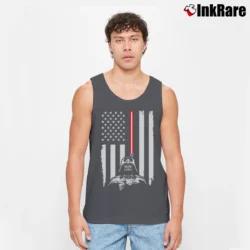 Men’s Star Wars Darth Vader American Flag Father's Day Tank Top in charcoal | Breathable, Active-Friendly Design