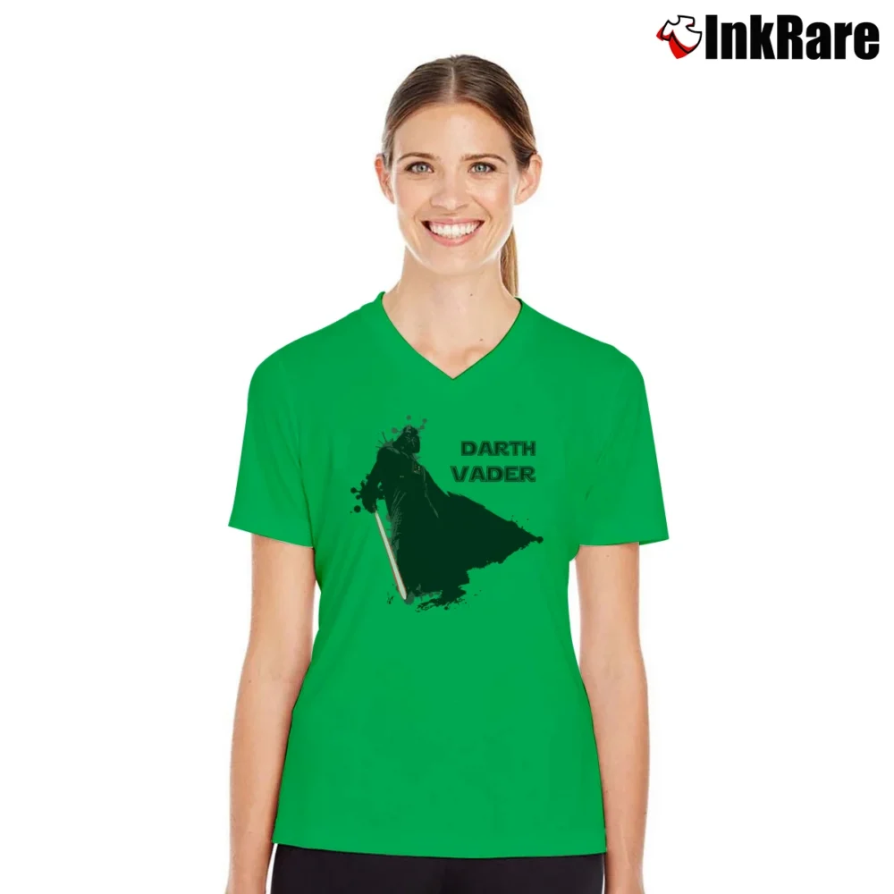 Women’s Star Wars Darth Vader Rogue One Funny V-Neck Tee in irish green | Chic Neckline, Soft Texture