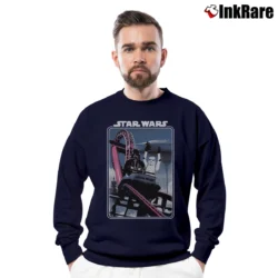 Men’s Star Wars Darth Vader Roller Coaster Funny Crewneck Sweatshirt in navy | Cozy Fabric, Clean Style