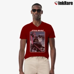 Men’s Star Wars Darth Vader Roller Coaster Funny V-Neck Tee in maroon | Sharp, Breathable, Everyday Staple