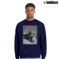 Men’s Star Wars Darth Vader Sledding Christmas Style Crewneck Sweatshirt in navy | Cozy Fabric, Clean Style