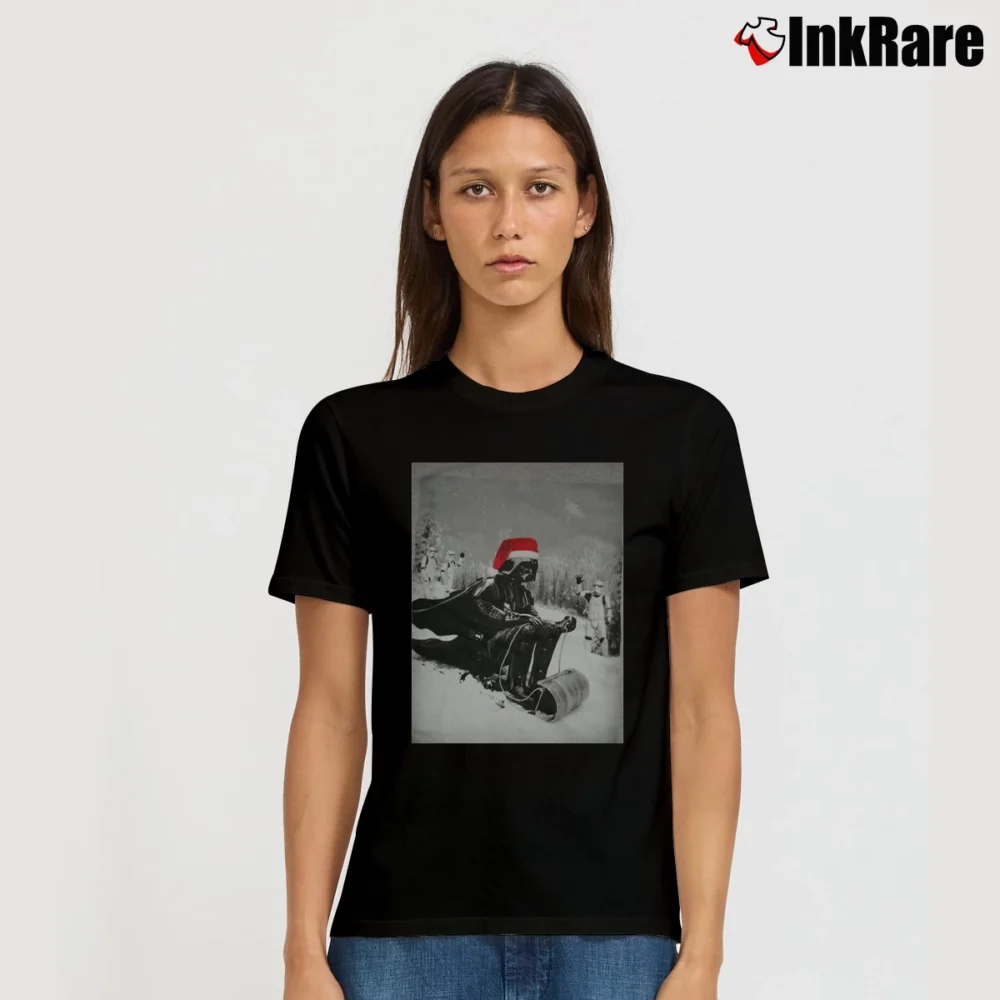 Women’s Star Wars Darth Vader Sledding Christmas Style Signature T-Shirt in black | Soft, Flattering Fit