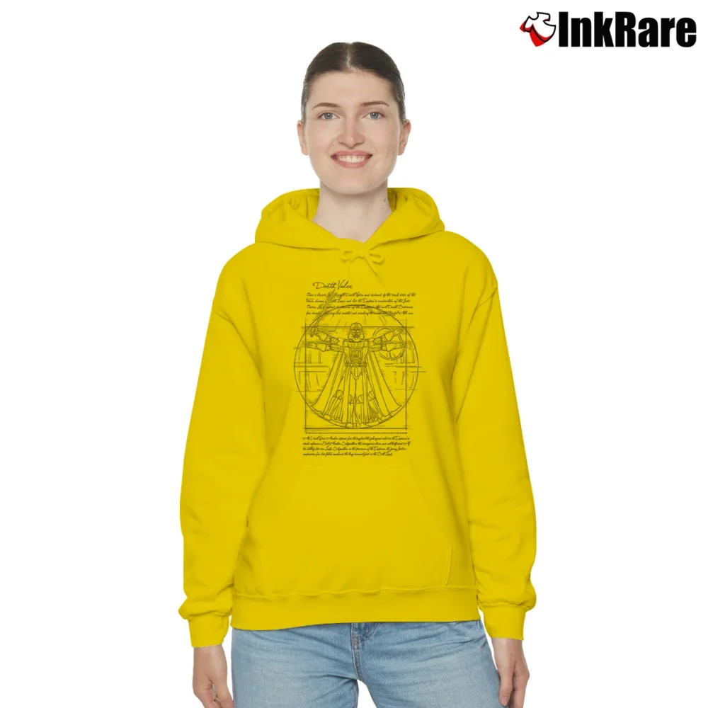 Women’s Star Wars Darth Vader Vitruvian Man Da Vinci Graphic Cozy Hoodie in yellow | Warm, Structured, Stylish