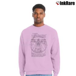 Men’s Star Wars Darth Vader Vitruvian Man Da Vinci Graphic Crewneck Sweatshirt in light pink | Cozy Fabric, Clean Style