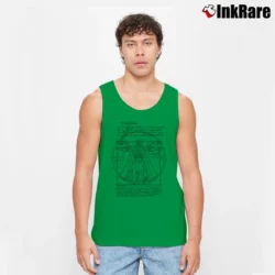Men’s Star Wars Darth Vader Vitruvian Man Da Vinci Graphic Tank Top in irish green | Breathable, Active-Friendly Design