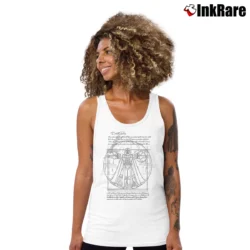 Women’s Star Wars Darth Vader Vitruvian Man Da Vinci Graphic Tank Top in white | Lightweight, Movement-Friendly