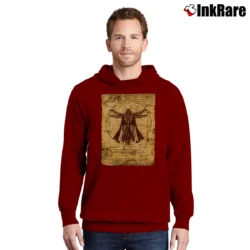 Men’s Star Wars Darth Vader Vitruvian Man Graphic Pullover Hoodie in maroon | Cozy, Durable, Modern Fit