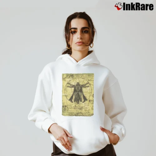 Women’s Star Wars Darth Vader Vitruvian Man Graphic Cozy Hoodie in white | Warm, Structured, Stylish