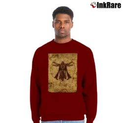 Men’s Star Wars Darth Vader Vitruvian Man Graphic Crewneck Sweatshirt in maroon | Cozy Fabric, Clean Style