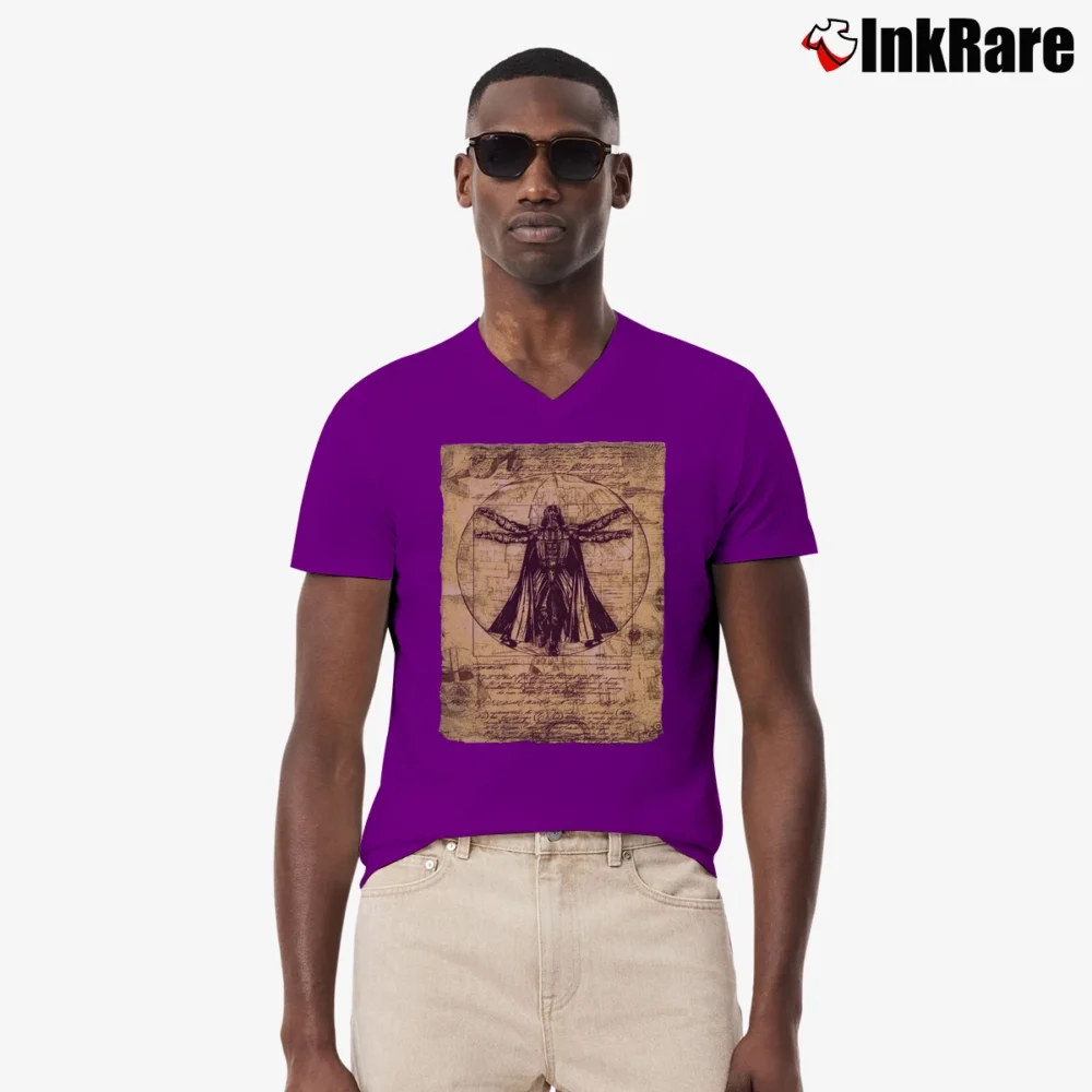 Men’s Star Wars Darth Vader Vitruvian Man Graphic V-Neck Tee in purple | Sharp, Breathable, Everyday Staple
