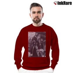 Men’s Star Wars Darth Vader Walking The AT - AT Graphic Crewneck Sweatshirt in maroon | Cozy Fabric, Clean Style