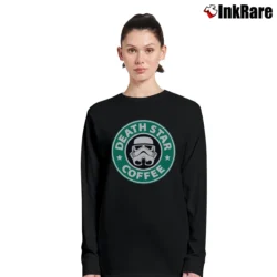 Women’s Star Wars Death Star Coffee Parody Stormtrooper Long-Sleeve Top in black | Sleek, Versatile, All-Season