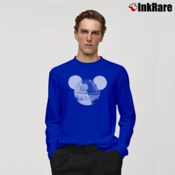 Men’s Star Wars Death Star Mickey Mouse Long-Sleeve Shirt in royal blue | Sleek, Lightweight, Year-Round Wear