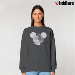 Women’s Star Wars Death Star Mickey Mouse Relaxed Sweatshirt in charcoal | Soft, Laid-Back Vibe