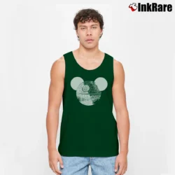 Men’s Star Wars Death Star Mickey Mouse Tank Top in forest green | Breathable, Active-Friendly Design