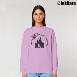 Women’s Star Wars Disney When You Wish Upon A Death Star Relaxed Sweatshirt in light pink | Soft, Laid-Back Vibe