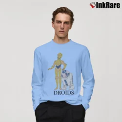 Men’s Star Wars Droid R2 - D2 and C - 3PO Long-Sleeve Shirt in light blue | Sleek, Lightweight, Year-Round Wear