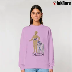 Women’s Star Wars Droid R2 - D2 and C - 3PO Relaxed Sweatshirt in light pink | Soft, Laid-Back Vibe