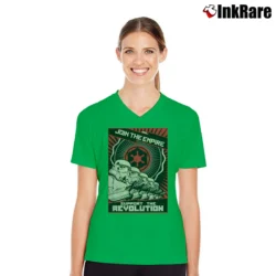 Women’s Star Wars Empire Revolution Graphic V-Neck Tee in irish green | Chic Neckline, Soft Texture