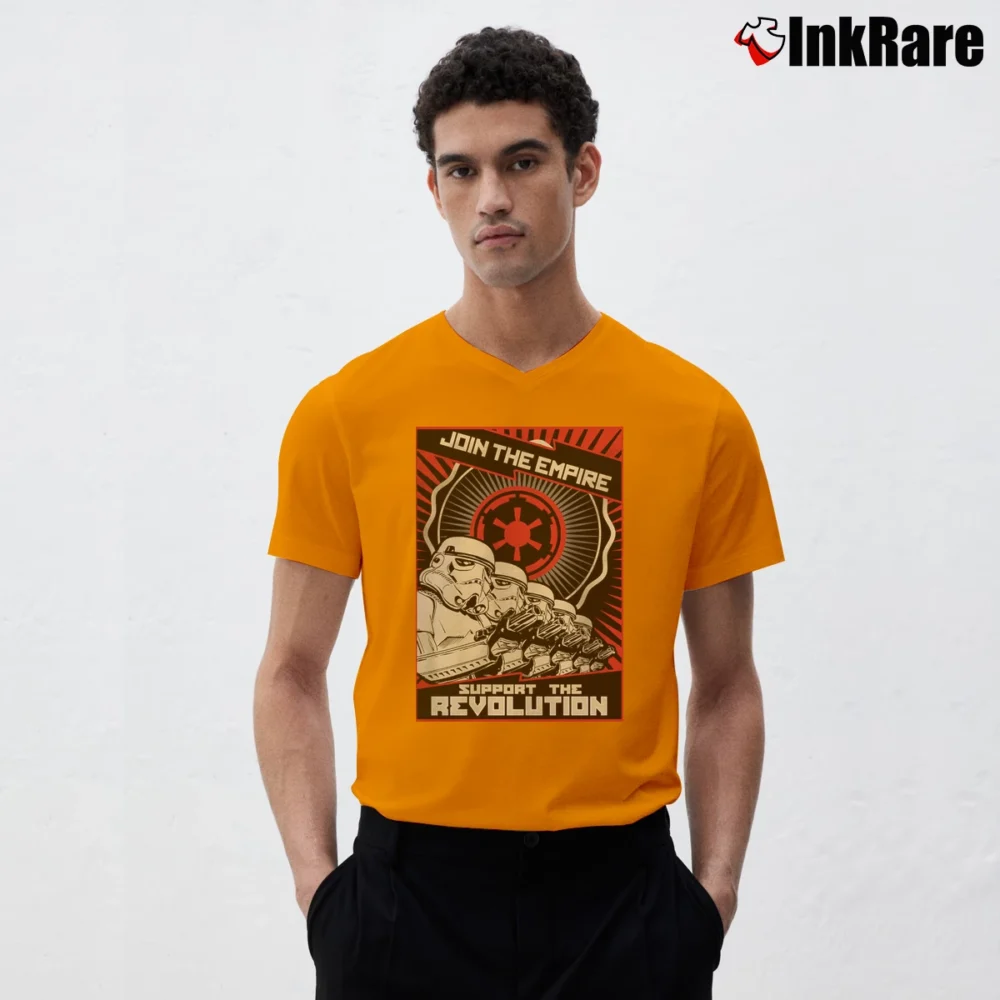 Men’s Star Wars Empire Revolution Graphic V-Neck Tee in orange | Sharp, Breathable, Everyday Staple