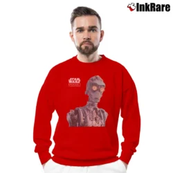 Men’s Star Wars Episode I C - 3PO Pizza Hut Promo Crewneck Sweatshirt in red | Cozy Fabric, Clean Style
