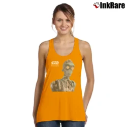 Women’s Star Wars Episode I C - 3PO Pizza Hut Promo Tank Top in orange | Lightweight, Movement-Friendly
