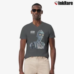 Men’s Star Wars Episode I C - 3PO Pizza Hut Promo V-Neck Tee in charcoal | Sharp, Breathable, Everyday Staple