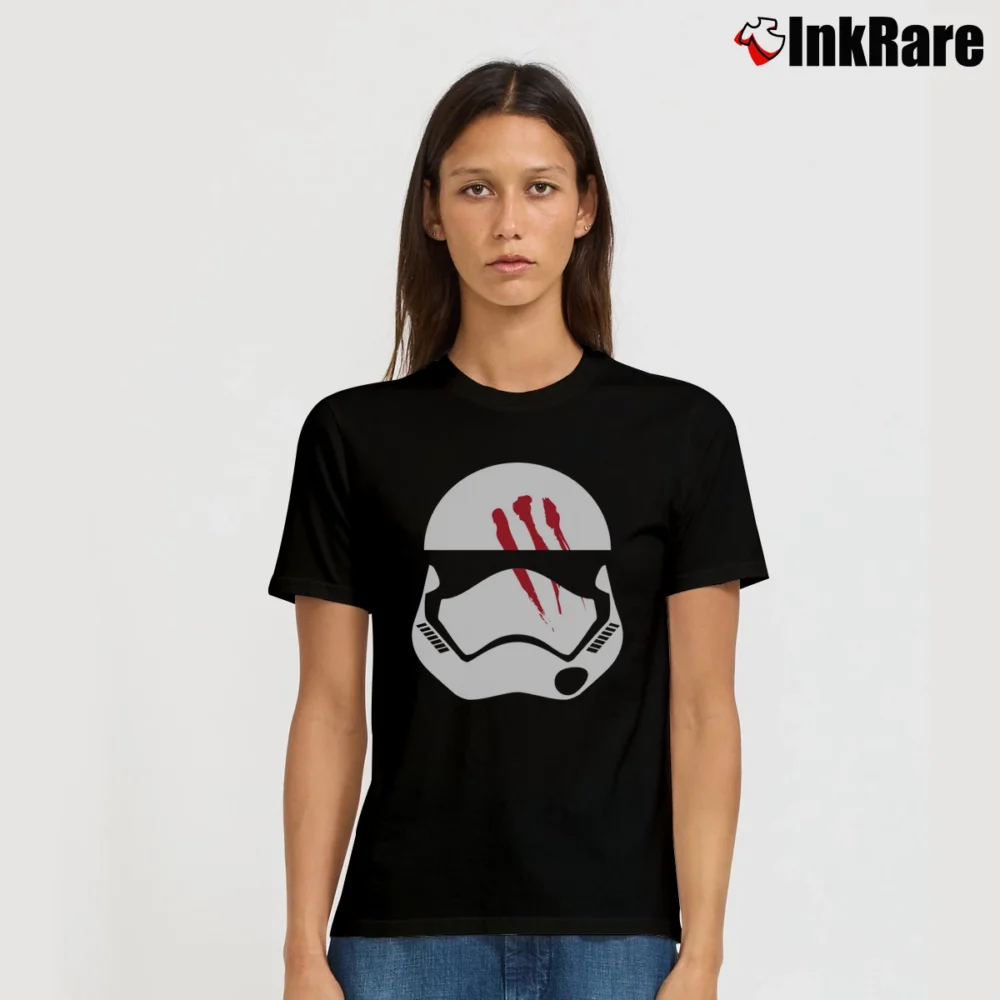 Women’s Star Wars Episode VII Finn Stormtrooper Helmet Signature T-Shirt in black | Soft, Flattering Fit