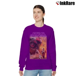 Women’s Star Wars Episode VII Poe Dameron Composition Graphic Relaxed Sweatshirt in purple | Soft, Laid-Back Vibe