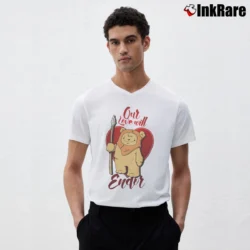 Men’s Star Wars Ewok Love Will Endor Valentine's Day V-Neck Tee in white | Sharp, Breathable, Everyday Staple