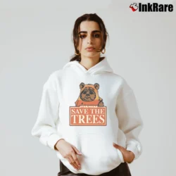 Women’s Star Wars Ewok Save The Trees Girly Cozy Hoodie in white | Warm, Structured, Stylish