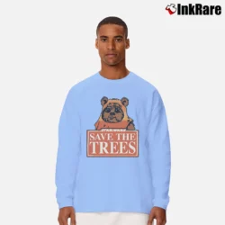 Men’s Star Wars Ewok Save The Trees Girly Long-Sleeve Shirt in light blue | Sleek, Lightweight, Year-Round Wear