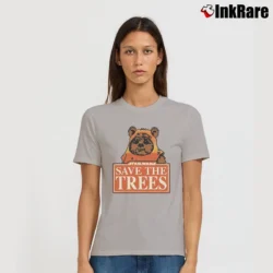 Women’s Star Wars Ewok Save The Trees Girly Signature T-Shirt in sport grey | Soft, Flattering Fit