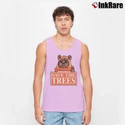 Men’s Star Wars Ewok Save The Trees Girly Tank Top in light pink | Breathable, Active-Friendly Design