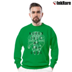 Men’s Star Wars Falcon Never Tell Me The Odds Crewneck Sweatshirt in irish green | Cozy Fabric, Clean Style