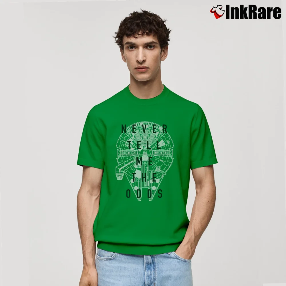 Men’s Star Wars Falcon Never Tell Me The Odds Classic T-Shirt in irish green | Soft, Breathable Everyday Wear