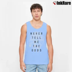 Men’s Star Wars Falcon Never Tell Me The Odds Tank Top in light blue | Breathable, Active-Friendly Design