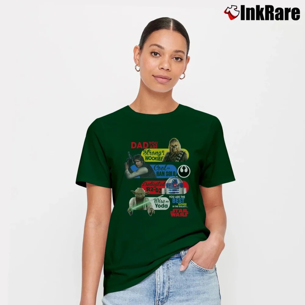 Women’s Star Wars Father's Day 1980s Style Signature T-Shirt in forest green | Soft, Flattering Fit