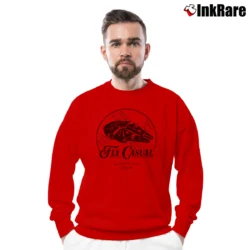 Men’s Star Wars Fly Casual Classic Quote Crewneck Sweatshirt in red | Cozy Fabric, Clean Style