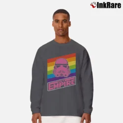 Men’s Star Wars Gay Empire LGBT Pride Rainbow Long-Sleeve Shirt in charcoal | Sleek, Lightweight, Year-Round Wear