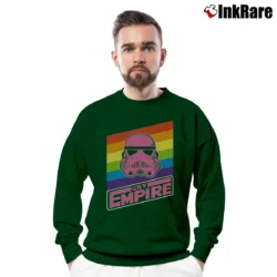 Men’s Star Wars Gay Empire LGBT Pride Rainbow Crewneck Sweatshirt in forest green | Cozy Fabric, Clean Style